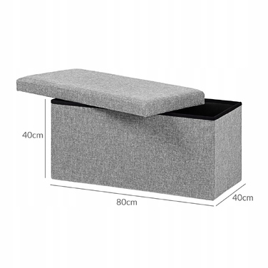 Оббитий пуф Wide Decor, 80x40x40 см, сірий