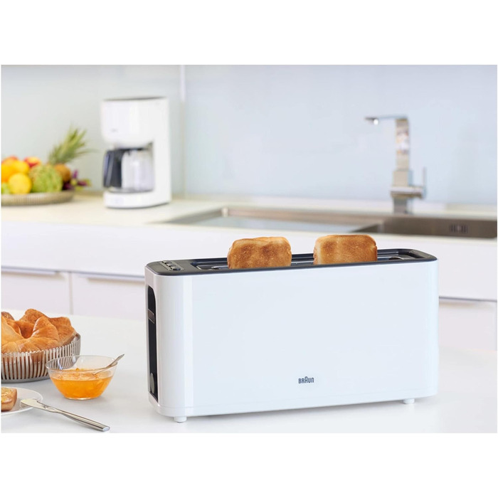 Тостер Braun HT3100WH Білий, 1 відділення, 7 режимів підсмажування, 1000 Вт