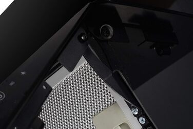 Похила витяжка Respekta CH89060S 90 см, скло та нержавіюча сталь, режим відведення та рециркуляції повітря, клас A++, чорна