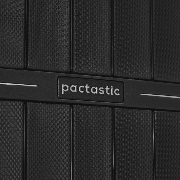 Набір валіз Pactastic 3 штуки, розширювані, чорний металік, жорсткий корпус з поліпропілену, 4 подвійні колеса, TSA-замок, для жінок і чоловіків
