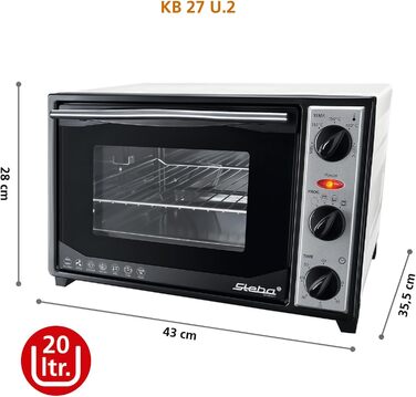 Міні-піч Steba KB 27 U.2 з грилем та конвекцією, 20л, 1500Вт, біла