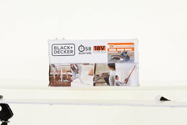 Акумуляторний пилосос BLACK+DECKER 4в1 18В 2.0Аг, безмішковий, для підлоги та ручний, з електрощіткою, бездротовий, комплект з насадкою для щілин, акумулятором, зарядним пристроєм і настінним кріпленням, Titanium/Orange