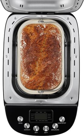 Хлібопічка Unold 68525 BACKMEISTER Big Black, чорна, до 1.5 кг, 15 програм, для безглютенового хліба, таймер, підтримка тепла, LCD дисплей