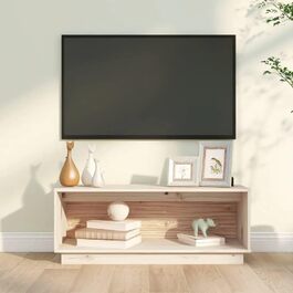 TV тумба vidaXL з масиву сосни, сіра, 90x35x35 см — телевізійна підставка, комод, меблі для вітальні
