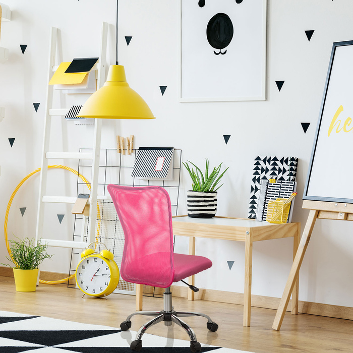 Дитячий стілець для письмового столу KIDDY NET I сітчастий, рожевий, hjh OFFICE