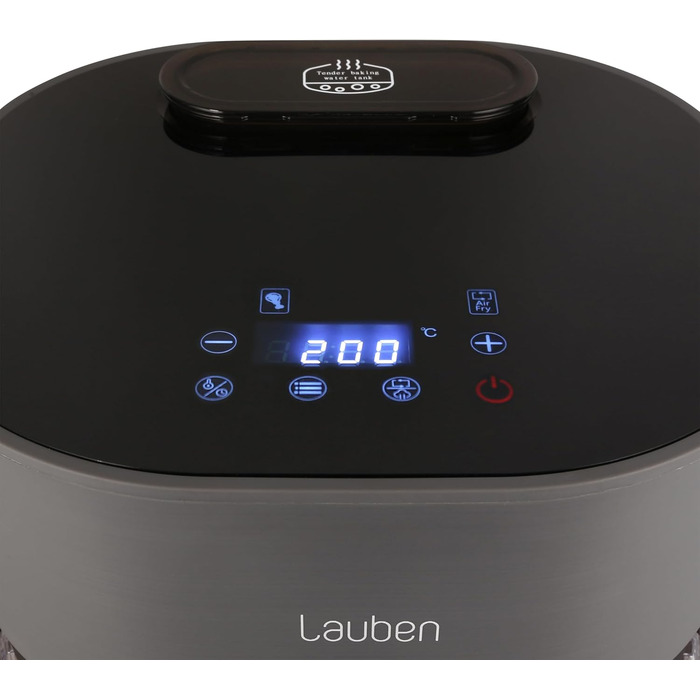 Аерофритюрниця Lauben Glass&Steam 4500BG зі скляним кошиком та функцією пари, 8 програм, 4.5л