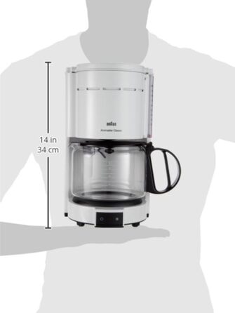Кавоварка Braun KF 47 WH з фільтром і скляною колбою, OptiBrew, автоматичне вимкнення, біла