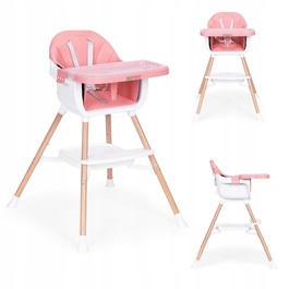 Дитячий стільчик для годування 2в1, рожевий, Ecotoys