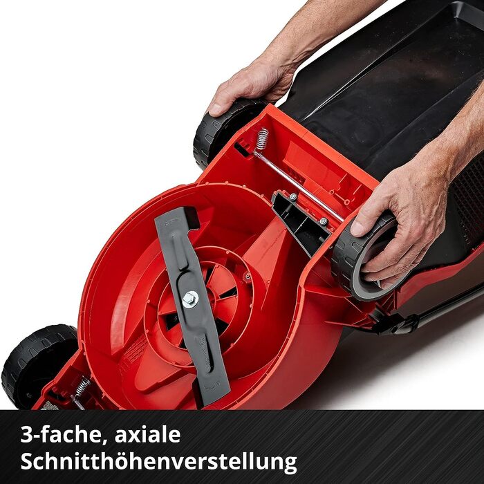 Акумуляторний газонокосарка Einhell City GE-cm 18/30 Li Kit Power X-Change (18 В, ширина косіння 30 см, до 150 м², Brushless, кошик 25 л, висота косіння 30-70 мм, з акумулятором 3.0 Ah + зарядним пристроєм)