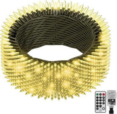 Гірлянда CORST 120 м, 800 LED, для вулиці та дому, тепле біле світло, електрична, для саду, ялинки, святкова