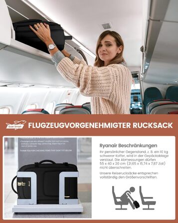 Рюкзак для ручної поклажі LOVEVOOK 40L, для ноутбука 17