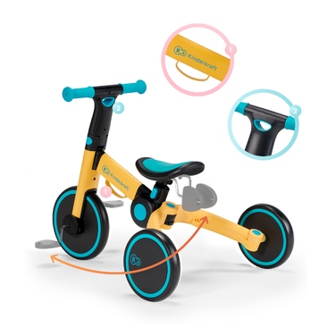 Дитячий триколісний велосипед 3в1 Kinderkraft 4TRIKE, синій, від 12 місяців