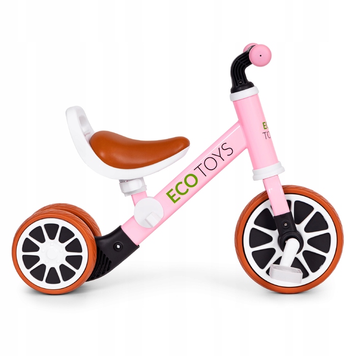 Дитячий велосипед 2в1: бігове триколісне авто з педалями, рожевий, ECOTOYS