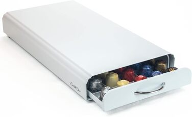 Організатор для капсул Nespresso, ящик, метал, 50 капсул, для зберігання капсул кави (білий) Blanco