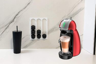 Тримач для 12 кавових капсул COVERBAGBCN, сумісний з Dolce Gusto, метакрилат, настінний/настільний, матовий чорний