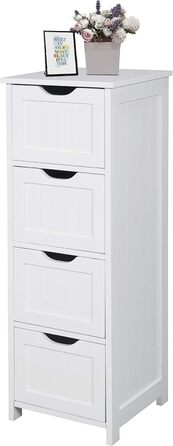 eSituro SBP0020 Білий комод-органайзер для ванної з 4 кошиками з МДФ