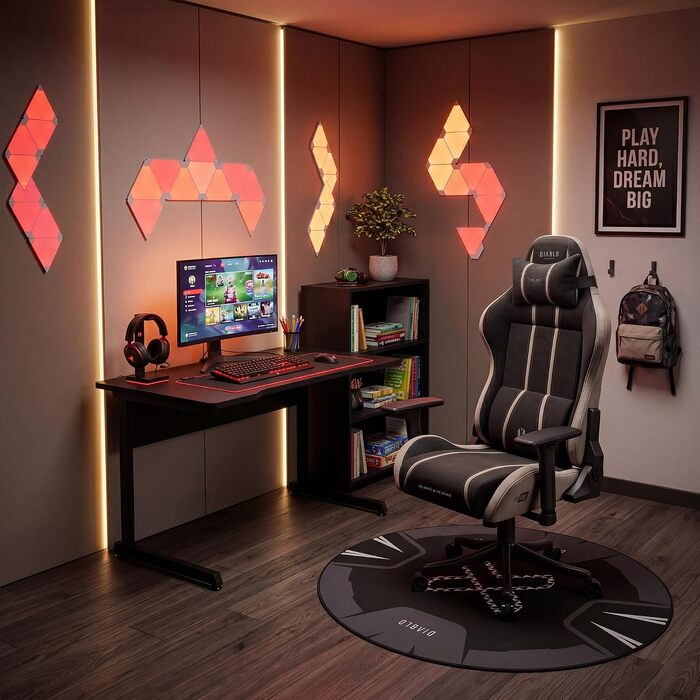 Ігрове крісло Diablo Gaming Kids (S) для дітей та підлітків, тканина, 3D підлокітники, Camel Black