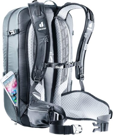 Рюкзак Deuter Flyt 20 з протектором для велосипедистів, графітово-чорний, 20 л, довгий