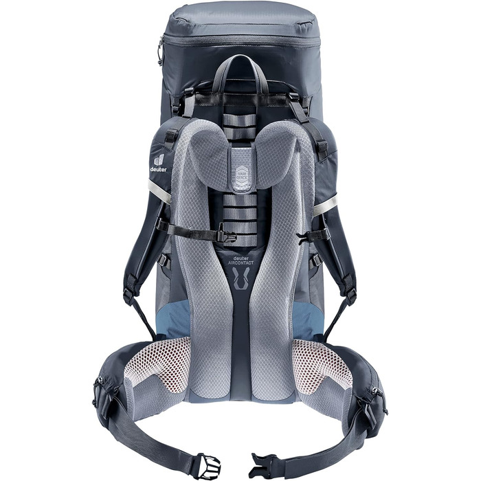 Рюкзак для трекінгу Deuter Aircontact Lite 40+10 л, чорний-синій, легкий, одноколірний