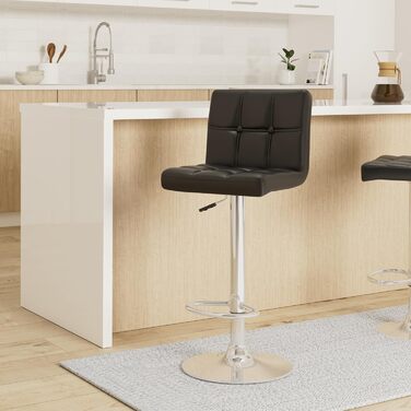 Барний стілець Leader Accessories з підлокітниками, комплект 2 шт., стильний регульований по висоті (62-83 см), обертання 360°, оббивка зі штучної шкіри, світло-сірий
