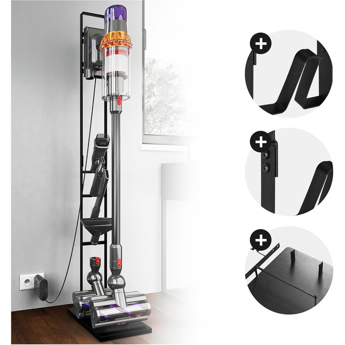 Стійка для пилососа Filterlux для Dyson Gen5, V15s, V15, V12 Slim, V11, V10, V8, V7 – міцний тримач для акумуляторного пилососа, органайзер для аксесуарів, без свердління
