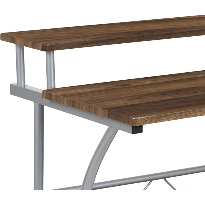 Комп'ютерний стіл Flash Furniture з металу та МДФ, полицями, рустикальний горіх