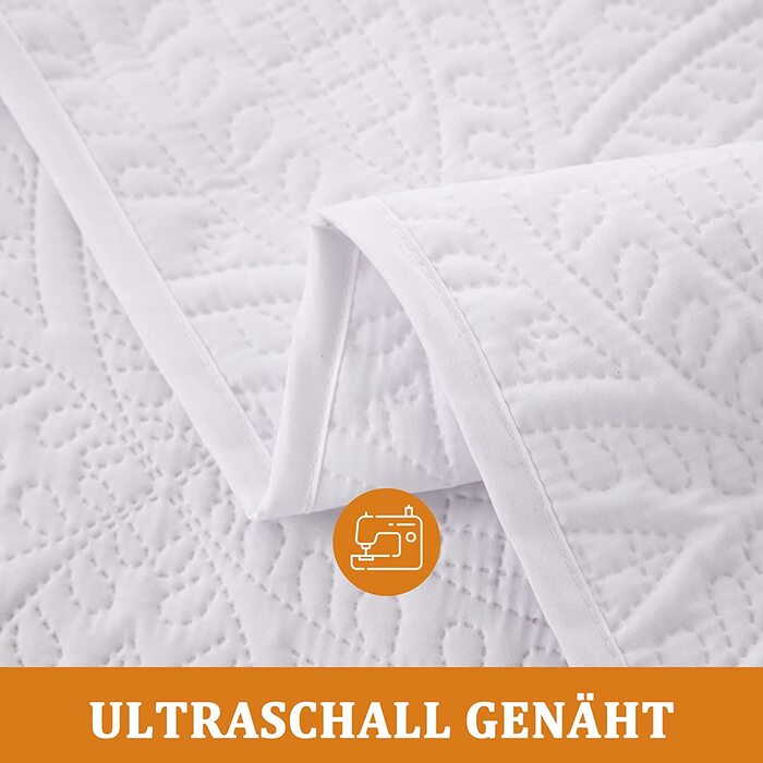 Покривало WONGS BEDDING 220x240 см синє, квітковий принт, мікрофібра, літня стьобана ковдра з 2 наволочками 48x75 для двоспального ліжка