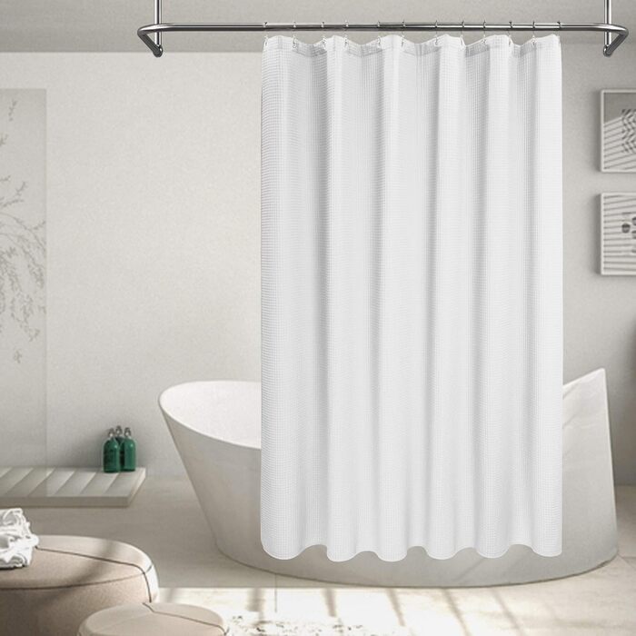 Шторка для душу Barossa Design Extra Langer, 183 x 203 см, білий, бавовна, важка тканина, для готелів та СПА