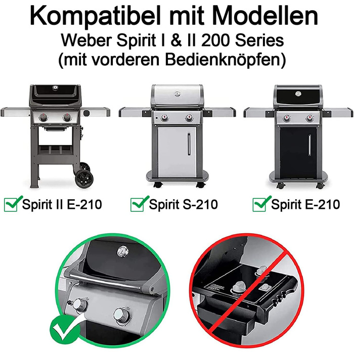 Чавунна решітка для гриля Weber Spirit I & II 200 серії, E-210, E-220, S-210, S-220, 44,5 см, змінна решітка для Weber 7637 з передніми ручками, чавунна решітка для барбекю