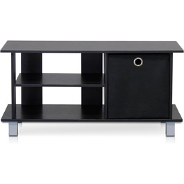 ТВ-тумба Furinno Simplistic з шухлядою, дерево, еспресо/чорна, 80x38x33 см