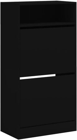 vidaXL Шафа для взуття чорна 60x34x116 см, ДСП
