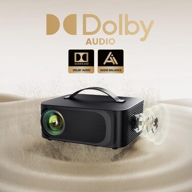 Smart-проектор ONOAYO 4K HDR10 з Dolby Audio, 15000 ANSI люмен, WiFi 6, Bluetooth 5.4, підтримка 800+ додатків, міні-беамер для домашнього кінотеатру, чорний