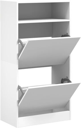 Шафа для взуття vidaXL біла 60x34x116 см, ДСП