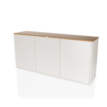 Сервант KELO S 160x40x76 см, 3 дверцята, білий/дуб hjh LIVING