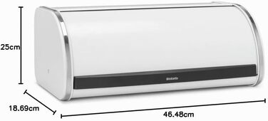 Контейнер для хліба Brabantia Rollbrotkasten з матової сталі, білий, великий