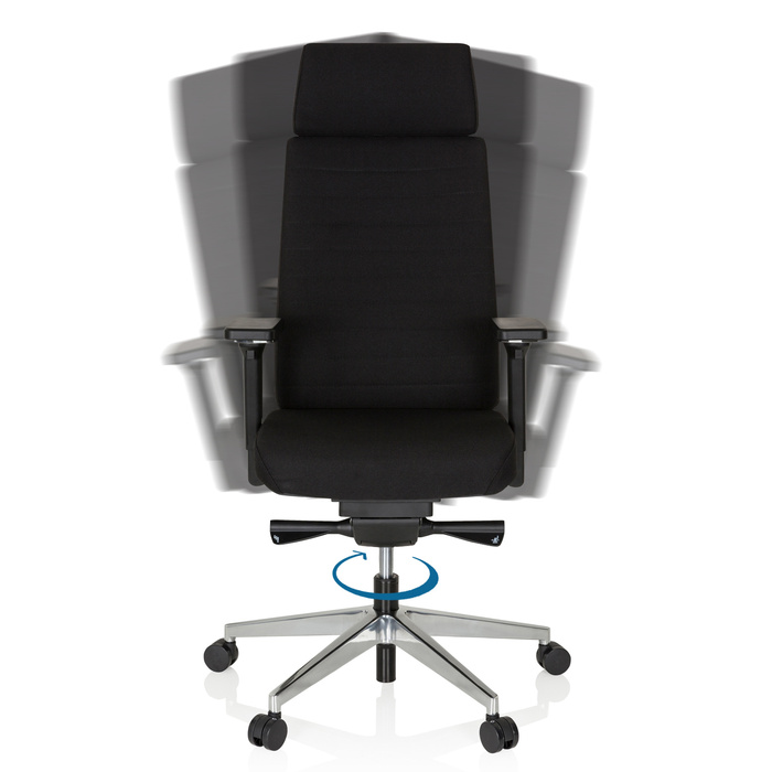 Офісне крісло MOVE-TEC PRO 3D, тканина, чорний колір / чорний колір, hjh OFFICE