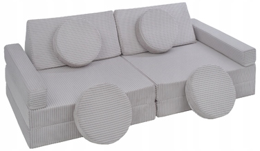 Дитячий диван VELINDA 75 x 140 см, вельвет, сірий