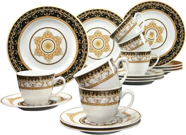 Кавовий сервіз Creatable Majestosa, 18 предметів, порцеляна, чорний, 42x25x20 см