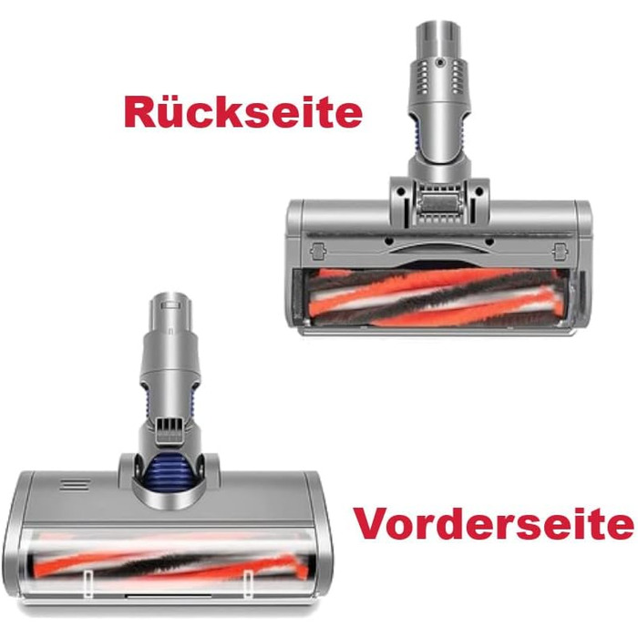 LED турбощітка Trade-Shop для пилососів Dyson V6/DC45/DC58/DC59/DC61/DC62/DC74, електрична насадка-щітка з м'яким роликом
