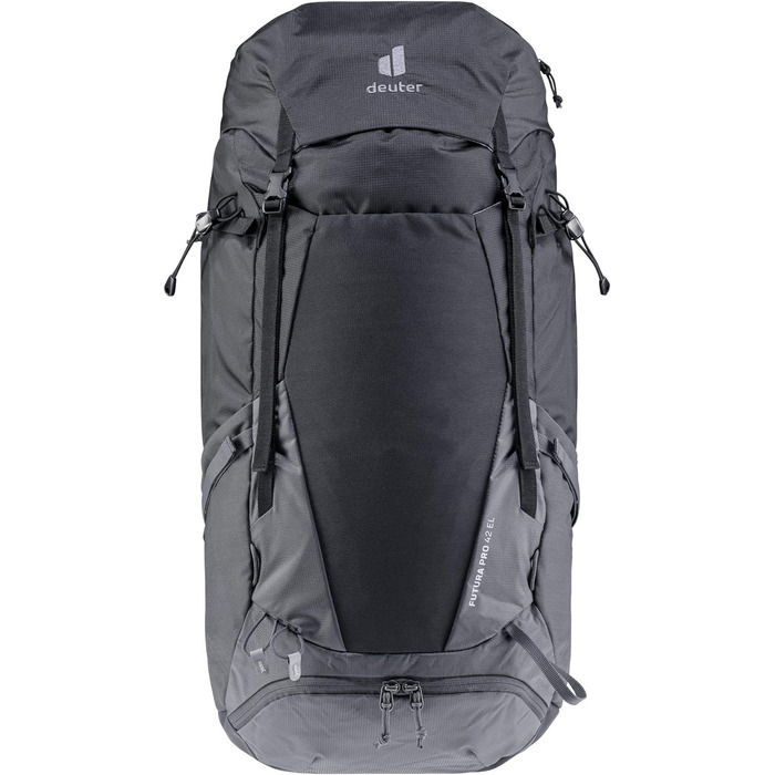 Рюкзак Deuter Futura Pro 42 EL, 42 л, чорний/графіт, для трекінгу та походів, великий розмір