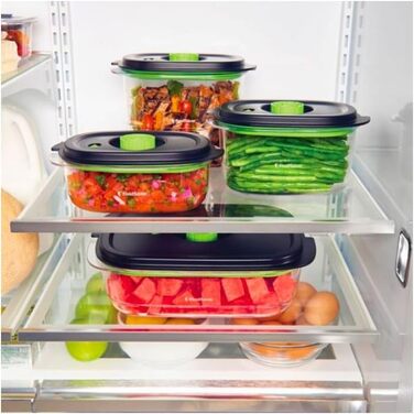 Набір вакуумних контейнерів FoodSaver Preserve & Marinate для зберігання та маринування продуктів, герметичні, BPA-free, 3 шт (700 мл, 1.2 л, 1.8 л)
