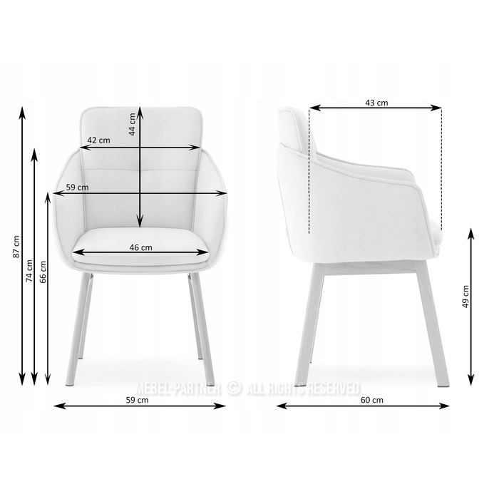 Стілець Mebel-Partner, тканина, бежевий, 1 шт.
