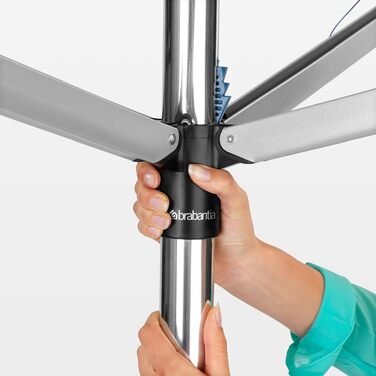 Ротаційна сушарка для білизни Brabantia Topspinner (40м) з металевим анкером для встановлення в ґрунт, срібляста