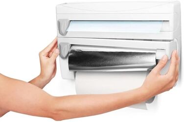 Тримач для кухонних рулонів Metaltex 4-в-1, білий, 39x10x25 см