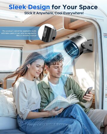 EasyAcc Портативний вентилятор 6000mAh з акумулятором, турбовентилятор, циркулятор повітря 100 швидкостей, до 21 години роботи, LED-дисплей, для кемпінгу, подорожей, офісу - Чорний