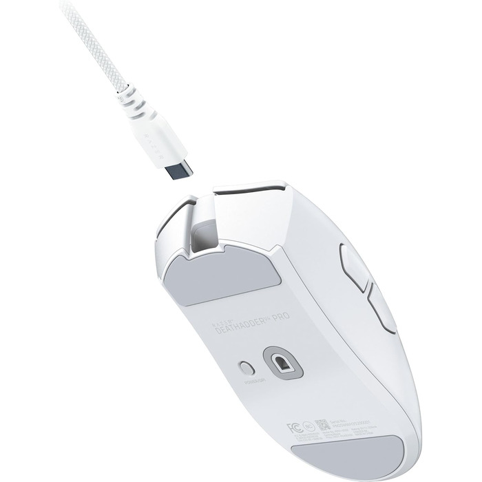 Ігрова бездротова миша Razer DeathAdder V4 Pro White: ергономічна, ультралегка (55г), 26K DPI, HyperSpeed, до 100 годин роботи