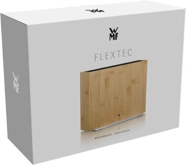 Підставка для ножів WMF FlexTec, чорна, для 15 кухонних ножів, нержавіюча сталь Cromargan та бамбук