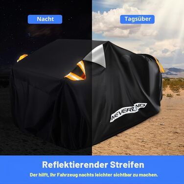 Водонепроникний чохол для квадроцикла NEVERLAND ATV (XXXL, 256x110x120 см) з оксфордської тканини 210D, захисний покрив від пилу, дощу та UV-променів, чорний