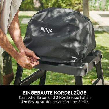 Чохол для гриля Ninja Woodfire XL, офіційний аксесуар, сумісний з BBQ OG850/OG901, водостійкий, захист від сонця, з шнурком, чорний