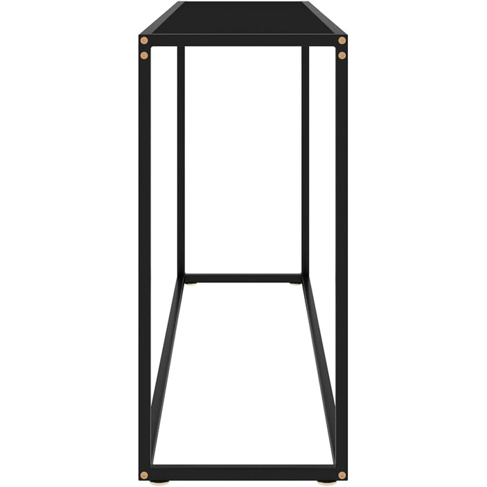 Консольний стіл vidaXL скляний чорний 120x35x75 см – туалетний, приліжковий, бічний, для коридору, стільниця з загартованого скла